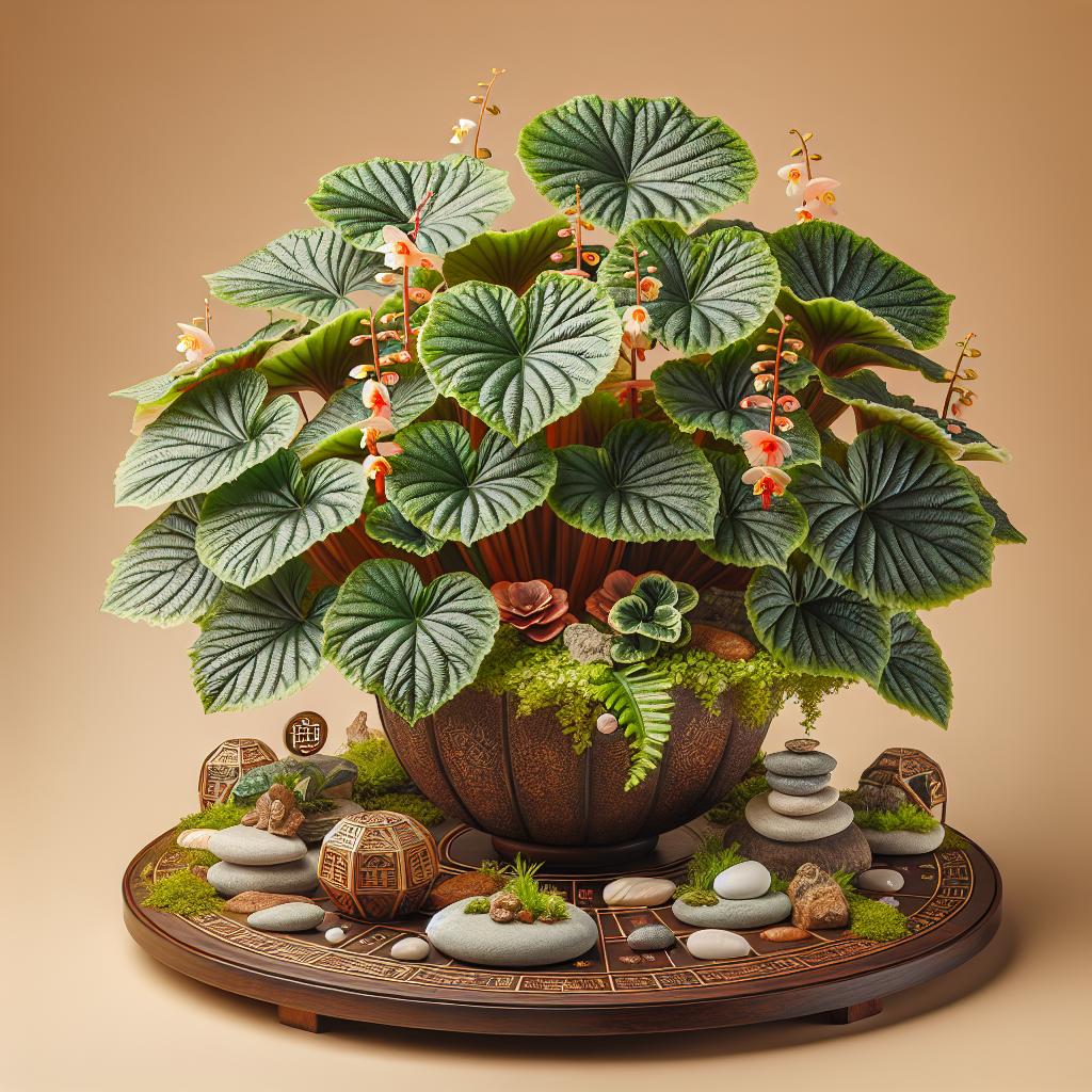 Arreglo decorativo de la Begonia ala de ángel en armonía con los principios del Feng Shui