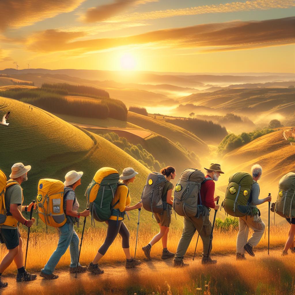 Imagen de peregrinos caminando por el Camino de Santiago