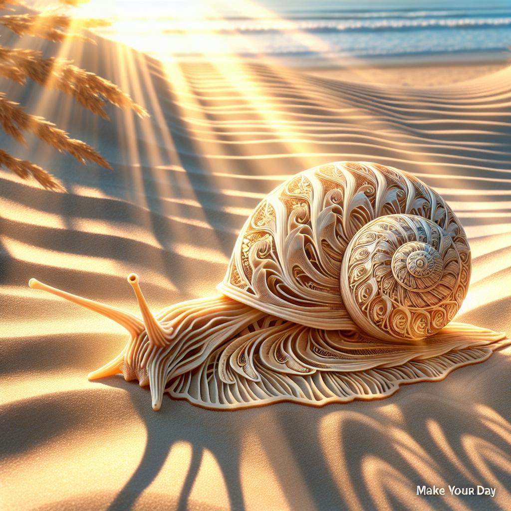 Imagen de un caracol de mar, símbolo espiritual de transformación y protección, en el artículo de Make Your Day sobre su significado en el mundo espiritual.