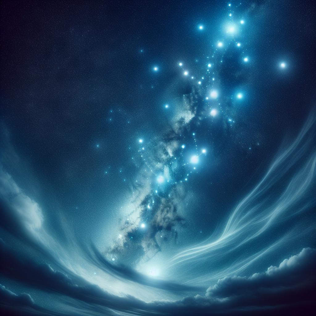 Imagen del cinturón de Orión en el cielo estrellado, representando la conexión espiritual con el cosmos y el momento perfecto para admirar su belleza celeste.