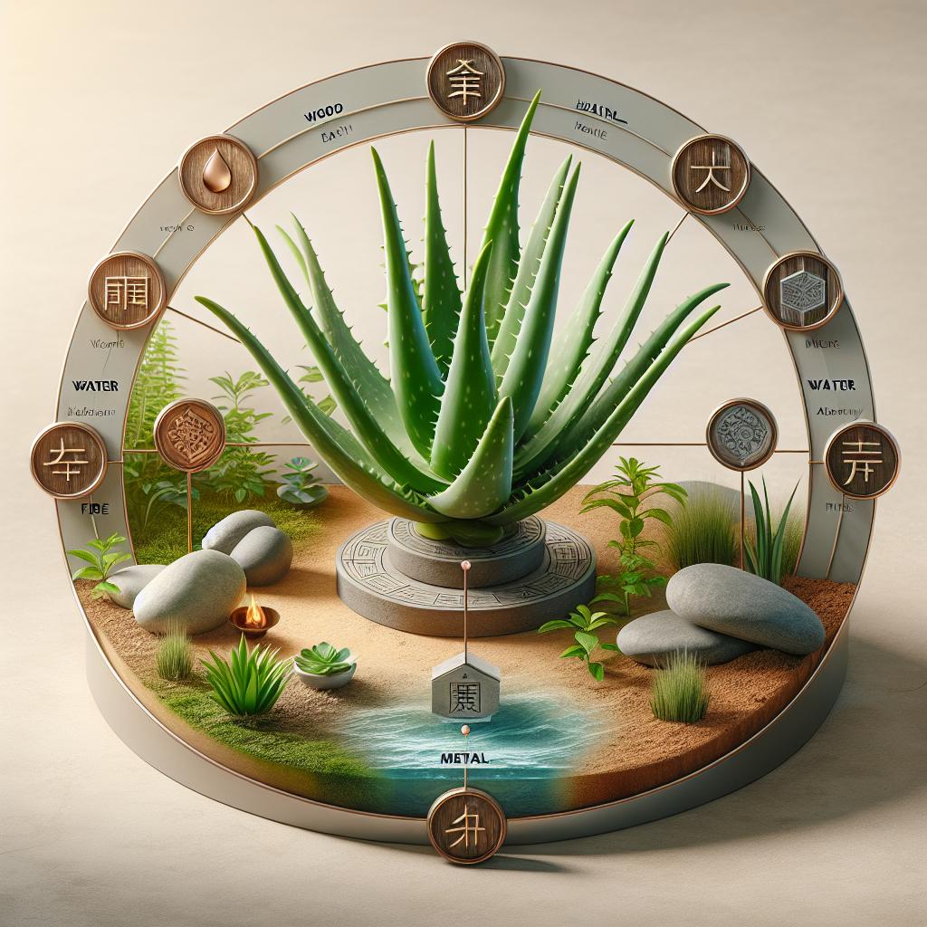 Imagen de una planta de Aloe Vera en un lugar armonioso según los principios del Feng Shui.