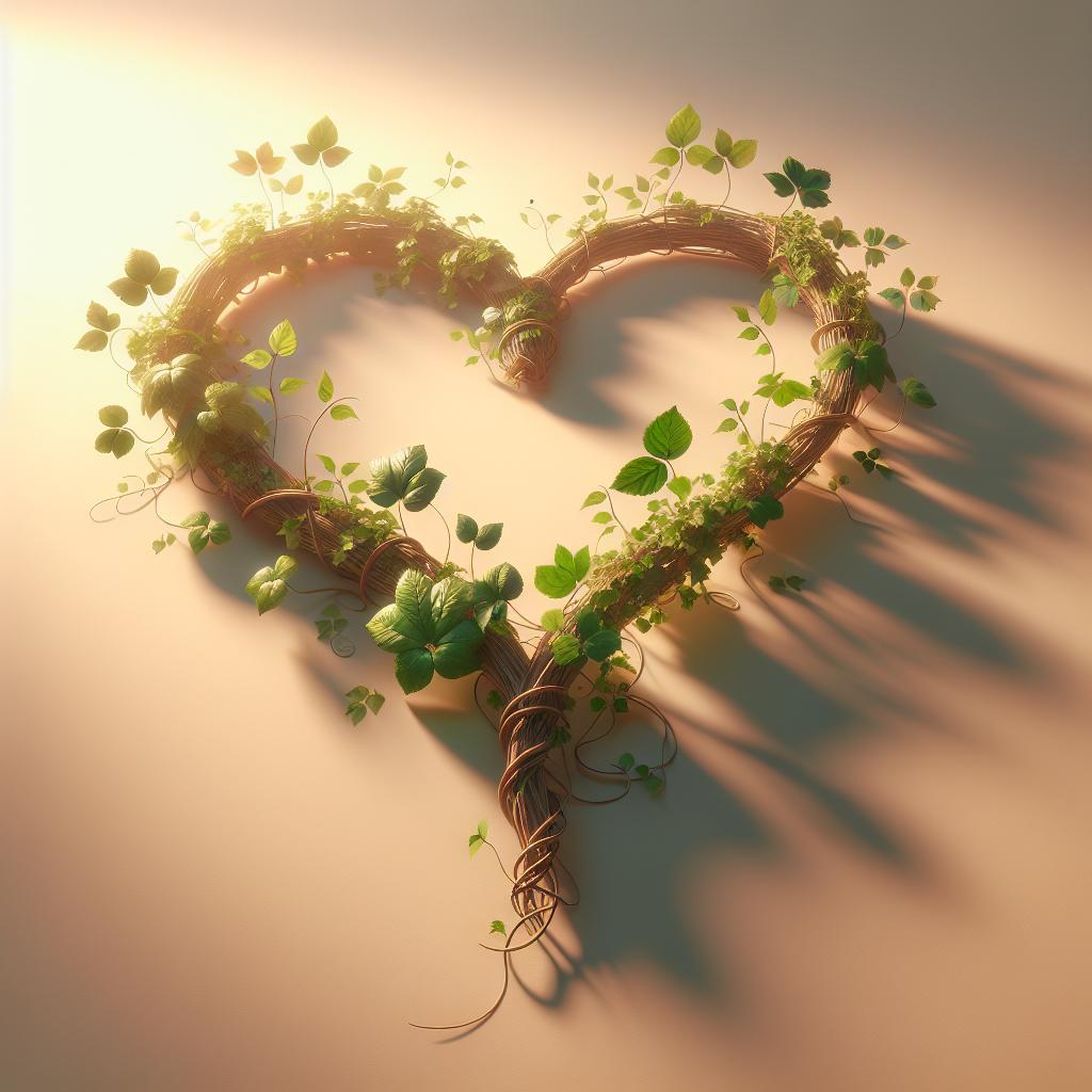 Imagen de siete plantas con lazo de amor, simbolizando romance y significados asociados