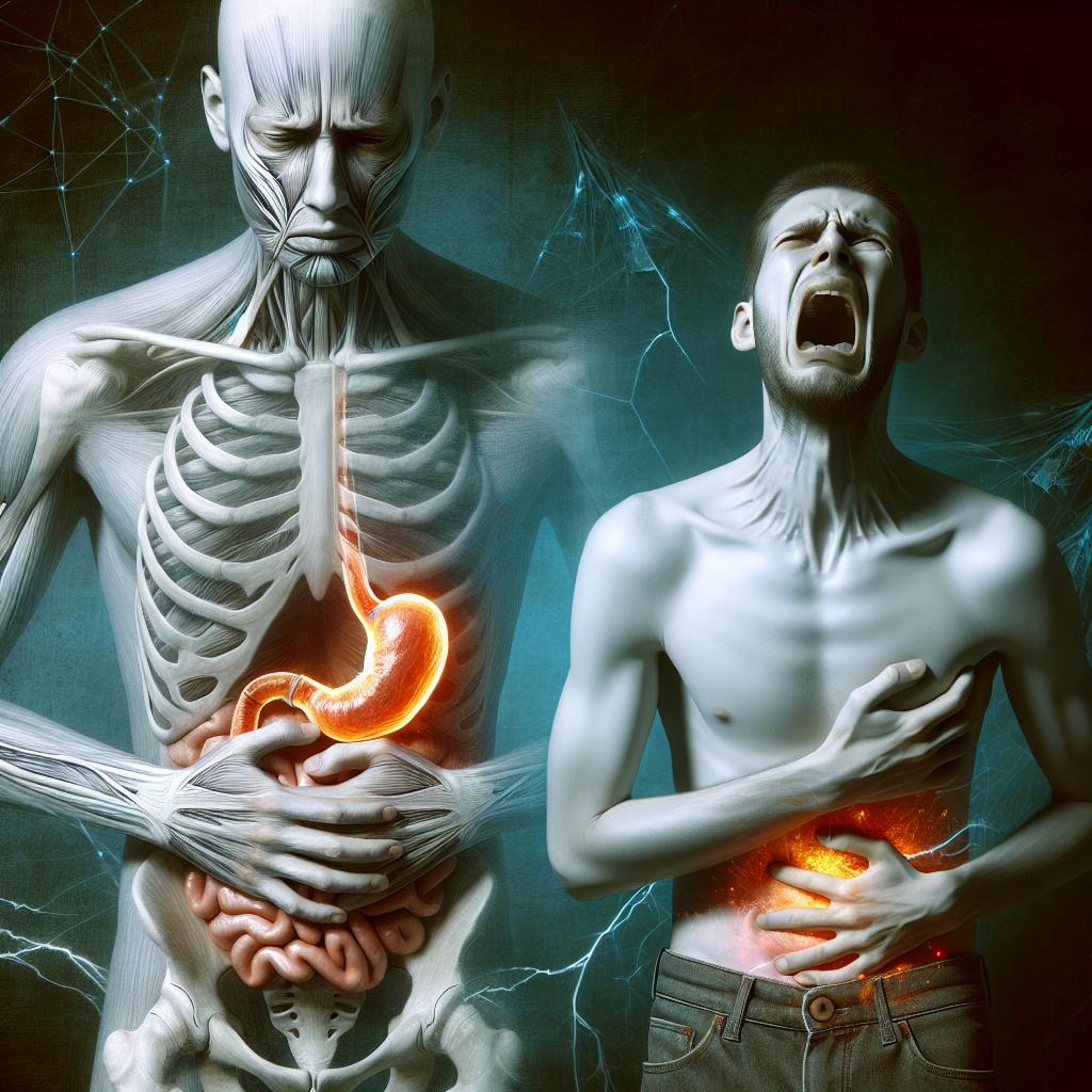 Imagen que ilustra la relación entre la inflamación abdominal y el estado emocional.