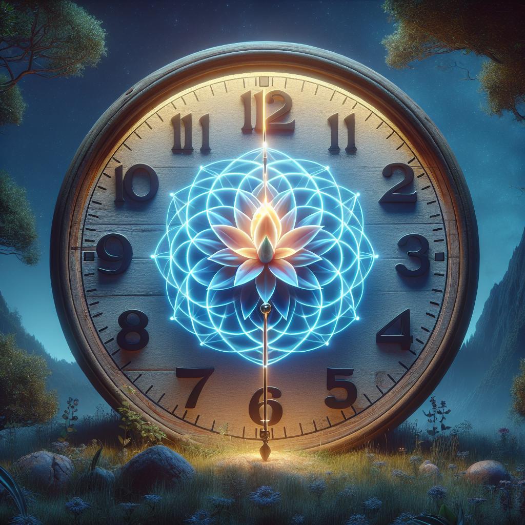 Imagen de un reloj con el marcador de las 9:19 resaltado, simbolizando el momento en el que se percibe un mensaje espiritual transcendental.