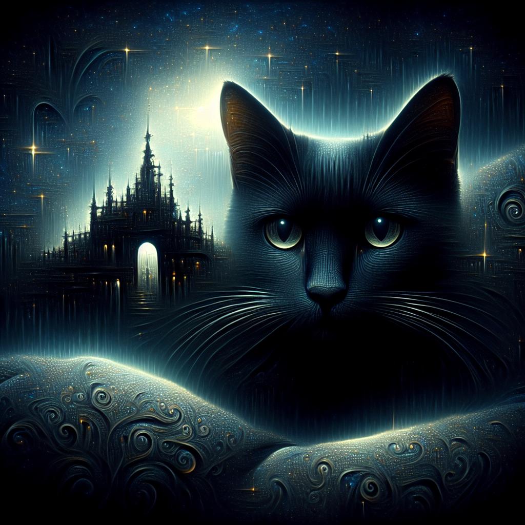 Imagen de un gato negro en un entorno misterioso ilustrando el impacto en la cultura y la superstición.