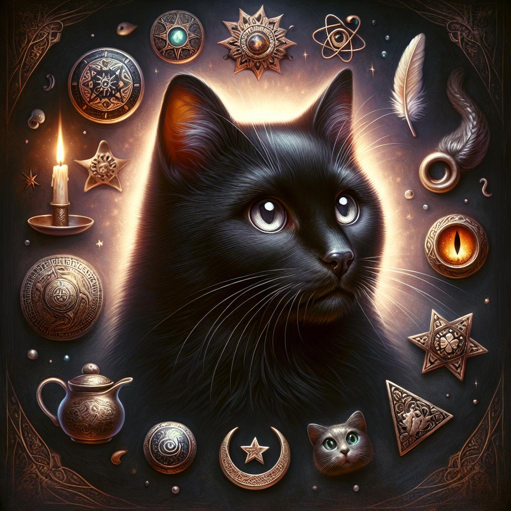 Imagen de un gato negro posando misteriosamente, relacionado con la cultura y la superstición